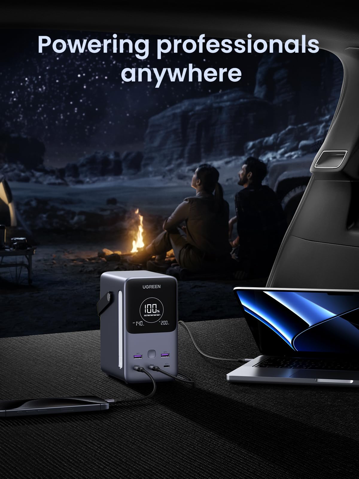 UGREEN Portable Power Station 48000mAh 300W with Smart Digital Display